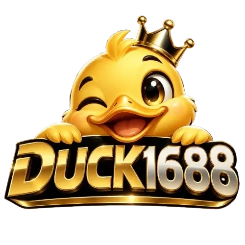 โลโก้ DUCK1688 เป็นเป็ดการ์ตูนสีเหลืองสวมมงกุฎทอง ขยิบตาหนึ่งข้างและยิ้มกว้าง ปากสีส้มอำพัน โผล่อยู่เหนือแผ่นป้ายสีดำขอบทองหนา บนแผ่นป้ายเขียนคำว่า DUCK เป็นตัวอักษรสามมิติสีทองและเลข 1688 สีขาวโครเมียมขอบทอง เรียงติดกันเป็นบรรทัดเดียว
